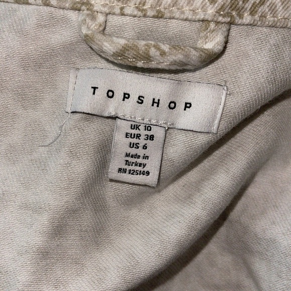 TopShop Snake Print Jean Jacket Size 6 - Picture 5 of 5